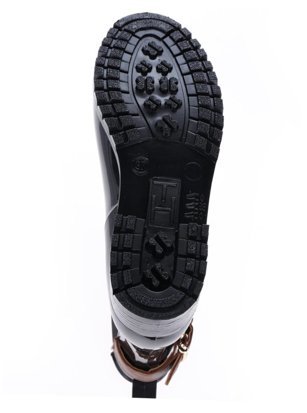 Čierne dámske gumové chelsea topánky s koženými detailmi Tommy Hilfiger Oxley