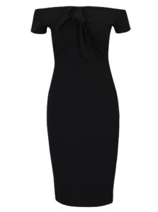 Čierne puzdrové šaty s odhalenými ramenami Dorothy Perkins