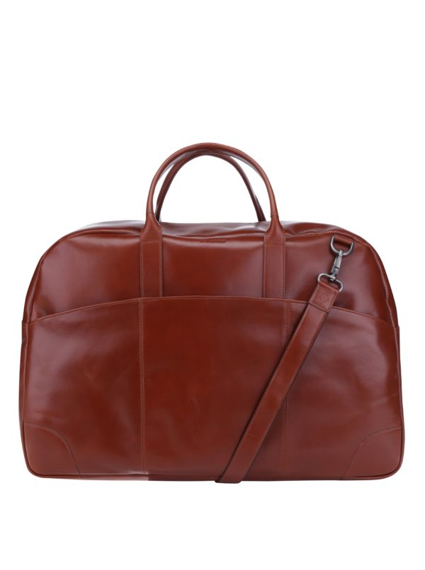Hnedá pánska kožená cestovná taška s vreckami Royal RepubliQ