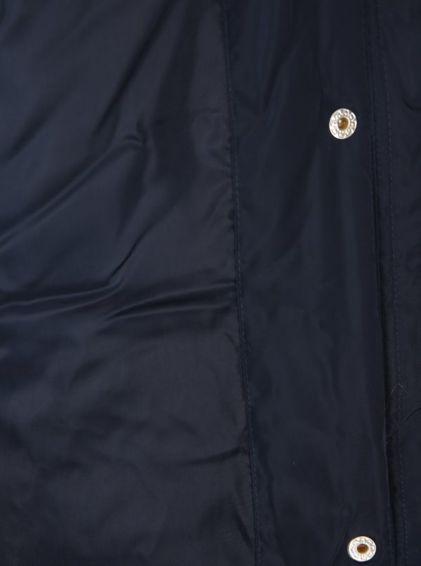 Tmavomodrá prešívaná zimná bunda s umelou kožušinou Dorothy Perkins