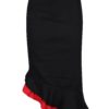 Červeno-čierna puzdrová sukňa s volánom Dolly & Dotty Madison