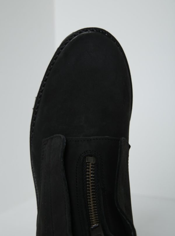 Čierne kožené členkové topánky Pieces Pamelina