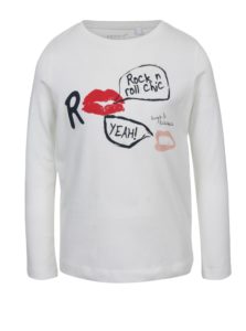 Krémové dievčenské tričko s potlačou name it Veen