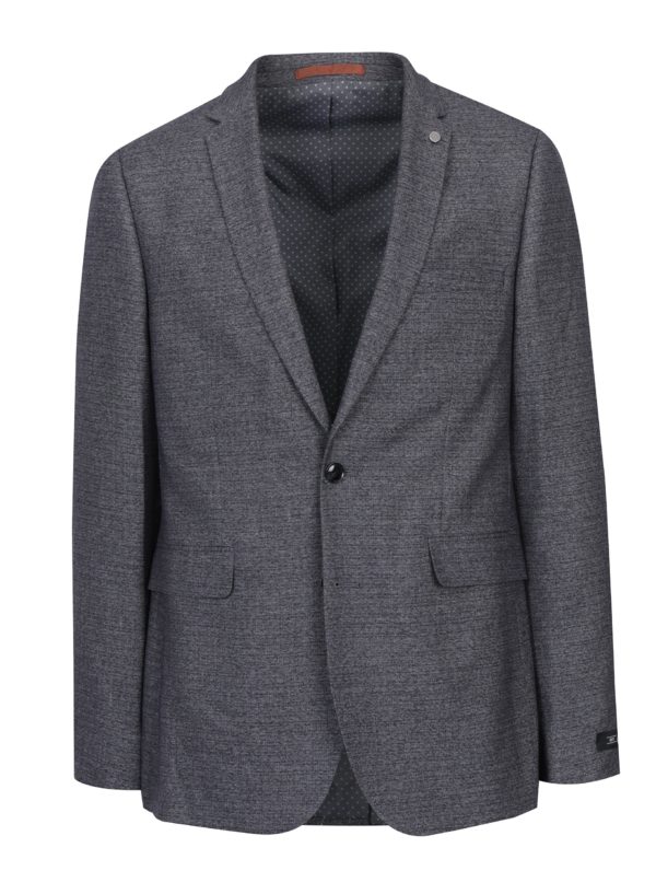 Sivé melírované oblekové skinny sako Burton Menswear London