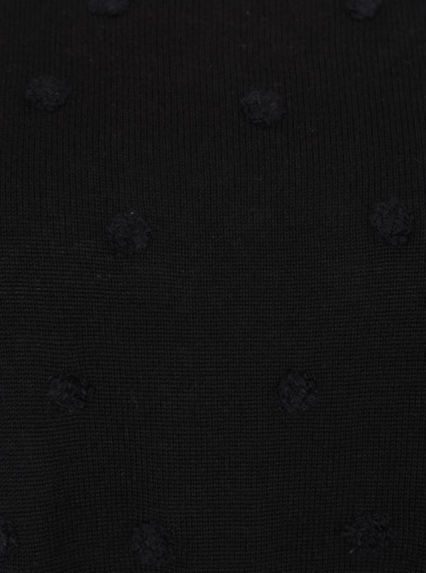 Čierny voľný sveter s plastickými detailmi ONLY Liv