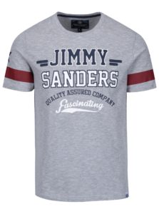 Sivé pánske melírované tričko s potlačou Jimmy Sanders