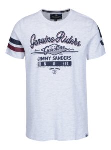 Svetlosivé pánske melírované tričko s potlačou Jimmy Sanders