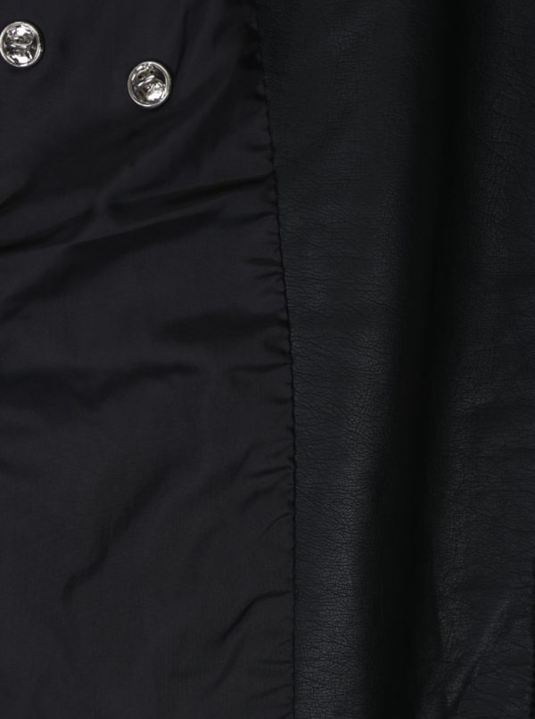 Čierna koženková bunda s odnímateľnými plastickými ozdobami TALLY WEiJL 