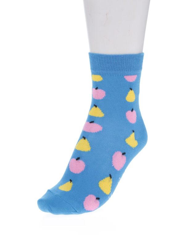 Modré detské ponožky s motívom ovocia Happy Socks Fruit