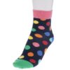 Ružovo-modré detské bodkované ponožky Happy Socks Big Dot