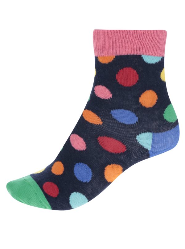 Ružovo-modré detské bodkované ponožky Happy Socks Big Dot