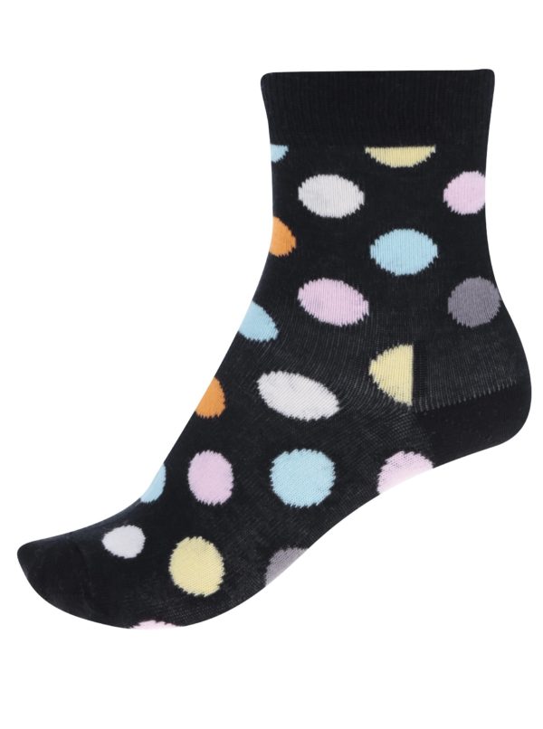 Sada dvoch párov detských vzorovaných ponožiek v modrej a čiernej farbe Happy Socks Big Dot