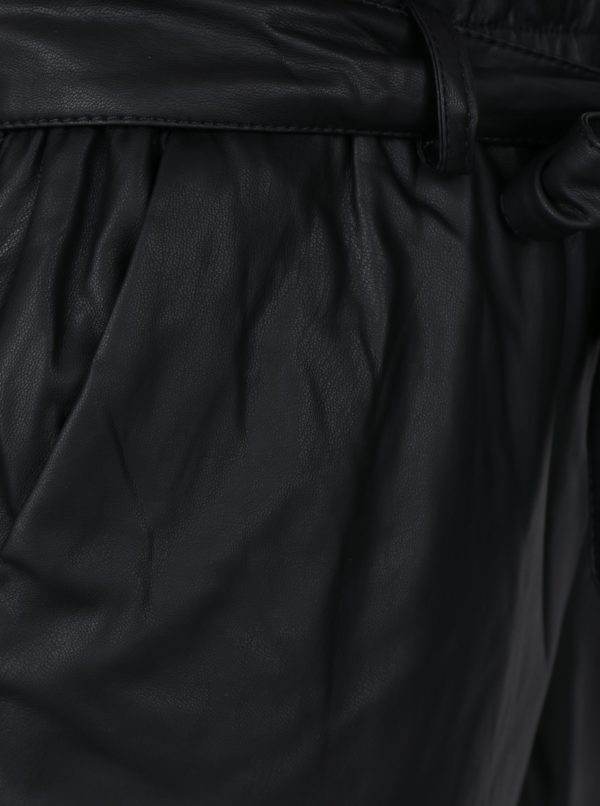 Čierne koženkové nohavice VILA Anja