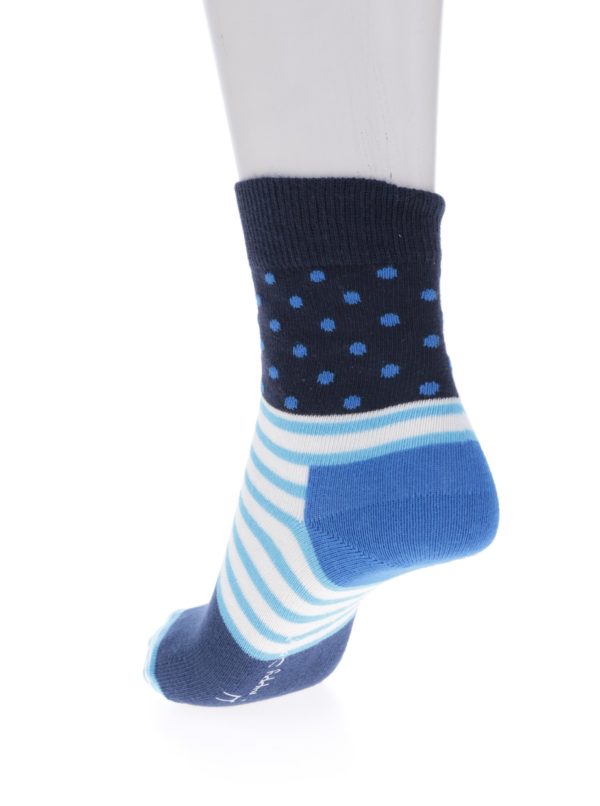 Modré detské bodkované ponožky Happy Socks Stripe & Dot