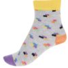 Žlto-sivé detské vzorované ponožky Happy Socks Bricks