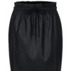 Čierna koženková sukňa s gumou v páse VERO MODA Riley