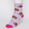 Ružovo-fialové dievčenské ponožky s ježkami Sock It to Me Hedgehog