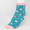 Ružovo-zelené dievčenské ponožky s mačkami Sock It to Me Feline Fine