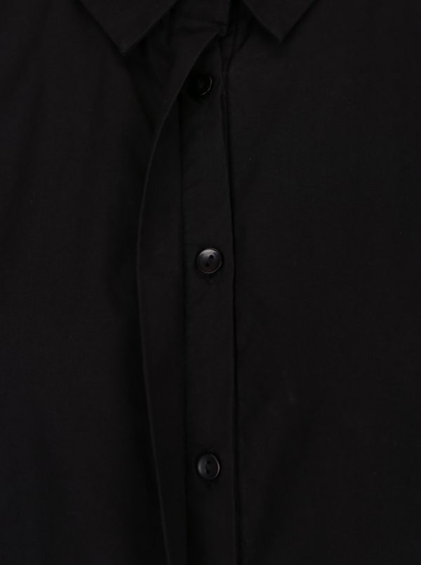 Čierna košeľa s dlhým skladaným rukávom VERO MODA Thea