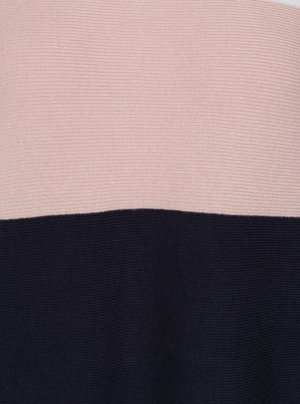 Ružovo–modrý pruhovaný sveter s 3/4 rukávmi ONLY Regitze