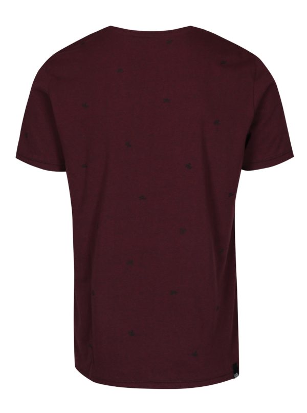 Vínové pánske vzorované tričko Ragwear Dami