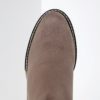 Hnedé členkové topánky na podpätku v semišovej úprave OJJU