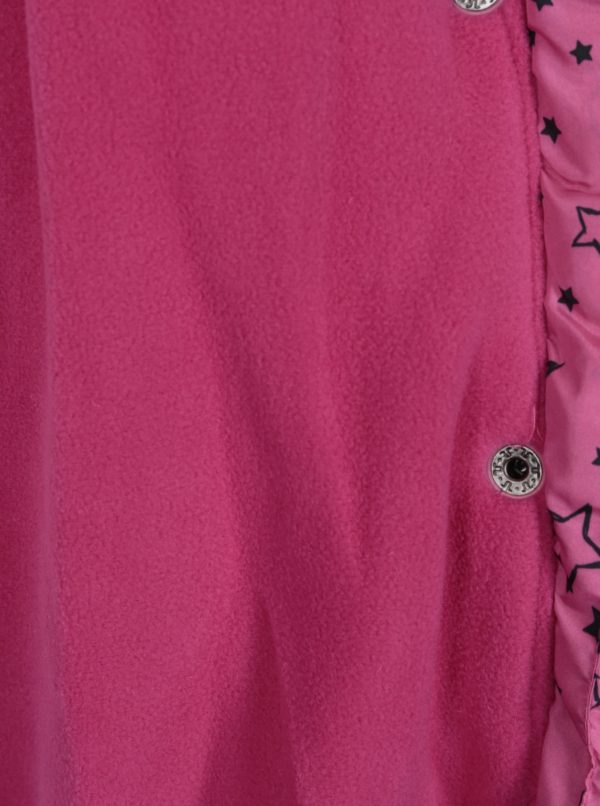 Ružová dievčenská prešívaná bunda s potlačou hviezd Blue Seven