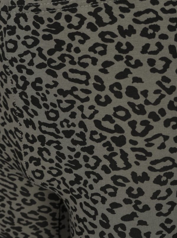 Kaki dievčenské legíny s leopardím vzorom Blue Seven