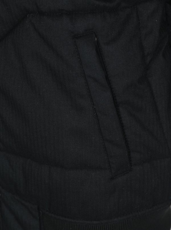 Čierna pánska vodovzdorná prešívaná bunda s kapucňou Ragwear Dockie