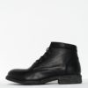 Čierne kožené členkové topánky so zipsom Selected Homme Trevor