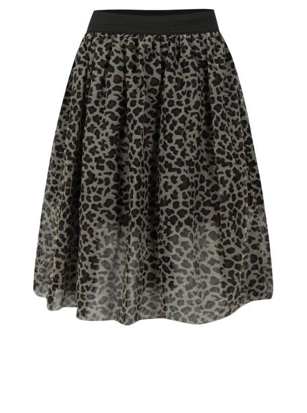 Kaki dievčenská tylová sukňa s leopardím vzorom name it Reo