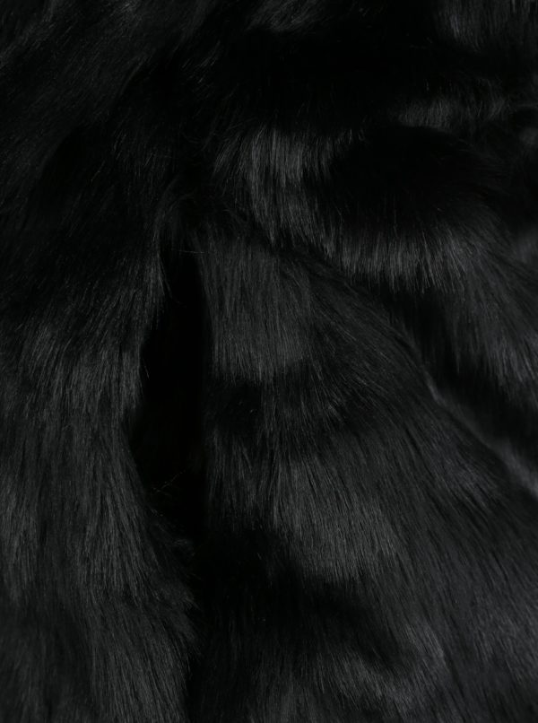 Čierny dievčenský kabát z umelej kožušiny name it Melisa