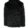 Čierny dievčenský kabát z umelej kožušiny name it Melisa