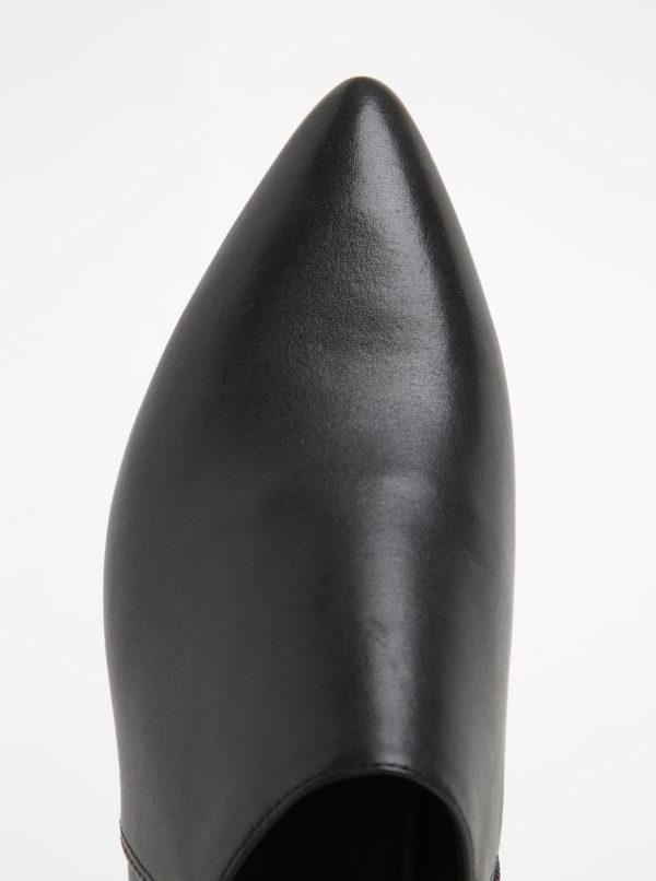 Čierne dámske kožené poltopánky so zipsom Vagabond Katlin