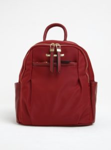 Červený batoh s koženkovými detailmi Gionni Julia