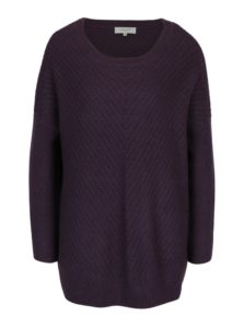 Fialový dlhý vlnený sveter Selected Femme Rille