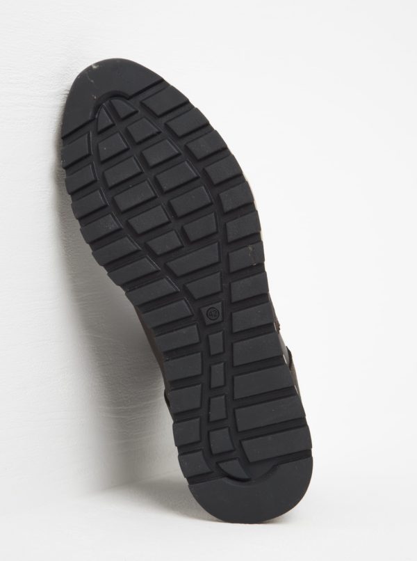 Sivo-hnedé pánske kožené členkové topánky s umelou kožušinou Bullboxer