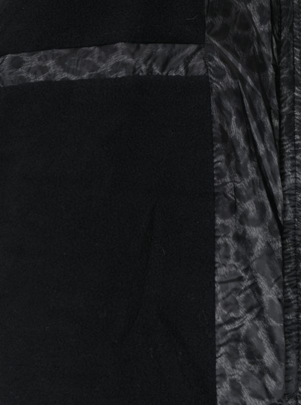 Čierna dámska prešívaná vzorovaná bunda s kapucňou Cars Metti