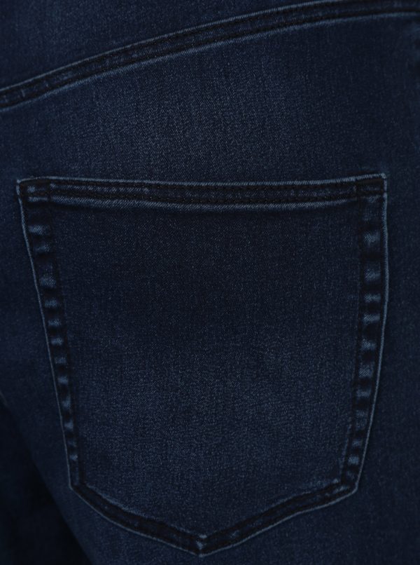 Tmavomodré dámske rifľové trakové nohavice s vysokým pásom Cheap Monday 