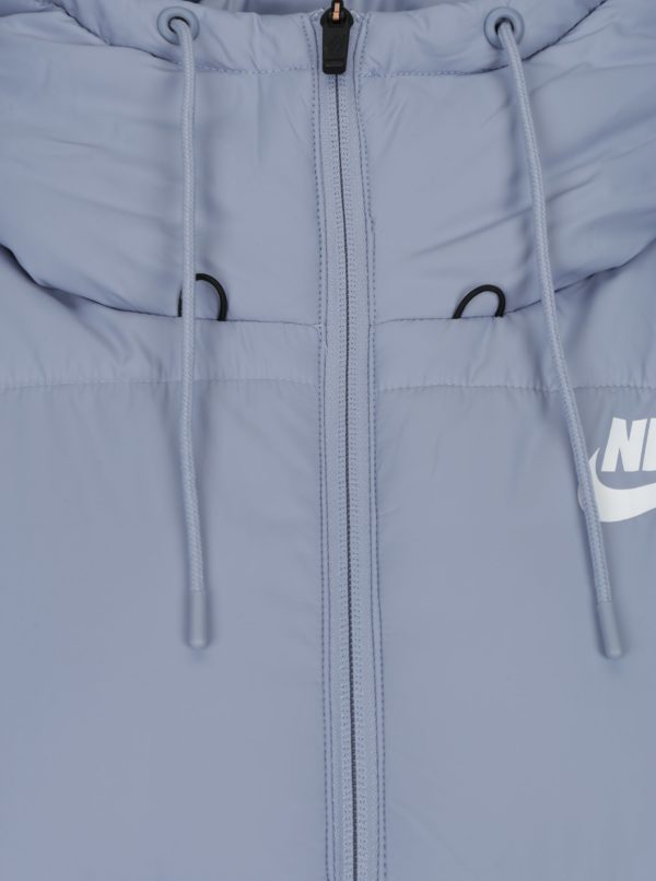 Svetlomodrá dámska prešívaná bunda s kapucňou Nike Sportswear Fill