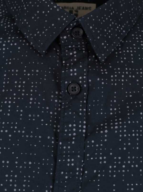 Tmavomodrá pánska vzorovaná košeľa Garcia Jeans