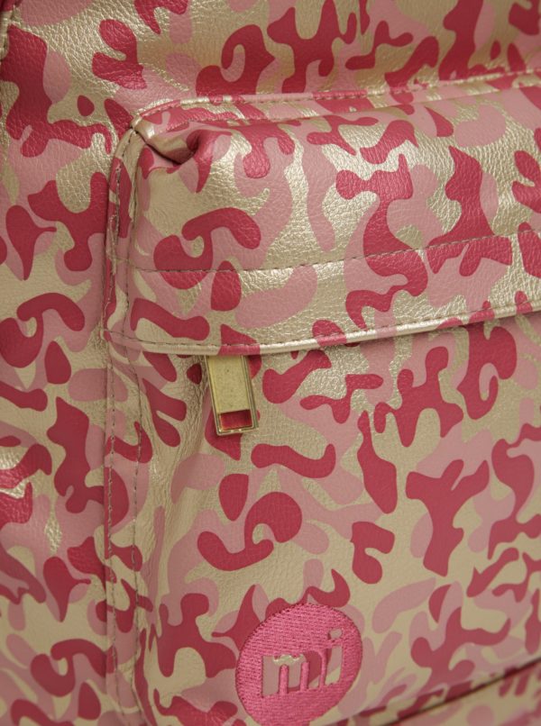 Zlato-ružový dámsky vzorovaný batoh Mi-Pac Metallic Camo