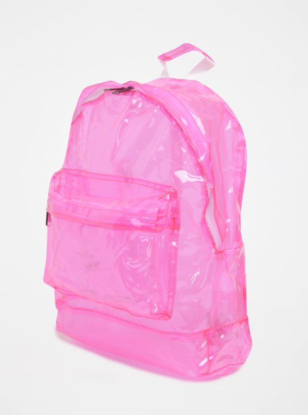 Ružový dámsky transparentný batoh Mi-Pac Transparent 17 l