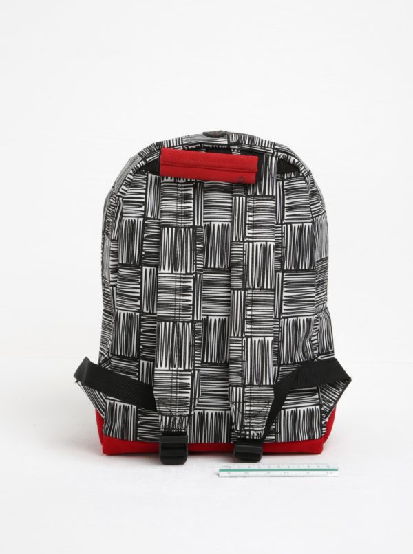 Čierno-krémový detský vzorovaný batoh Mi-Pac Mini Scribble Check
