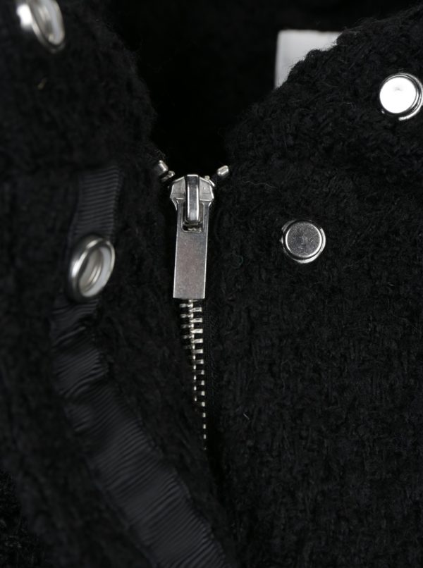 Čierny zimný kabát s prímesou vlny a kapucňou VILA Cama