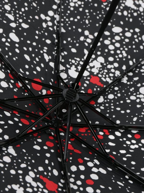 Čierny dámsky vzorovaný dáždnik Derby