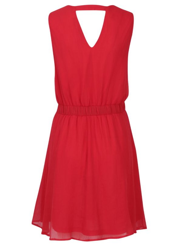 Červené šaty s korálkovou aplikáciou VERO MODA Lollie
