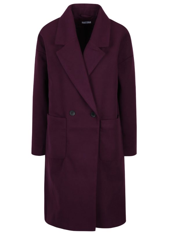 Fialový dlhý kabát Jacqueline de Yong Kelly