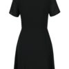 Čierne prekladané šaty s výšivkami Mela London
