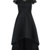 Čierne šaty s čipkovanými detailmi Chi Chi London Georgee